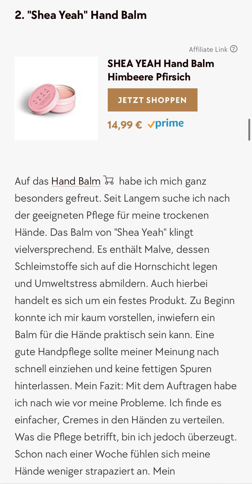 SHEA YEAH im Test bei Gala - positiv
