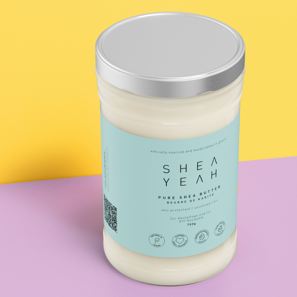 Pure shea butter for DIY in glas 750g