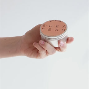 Shea Yeah Body Butter mit Orangenduft in der Anwendung, Video.