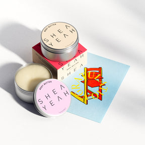 Shea Yeah Mama & Baby Gift Set mit Body Butter unbeduftet und Lavendel, aus der Nähe, Naturkosmetik mit Sheabutter.
