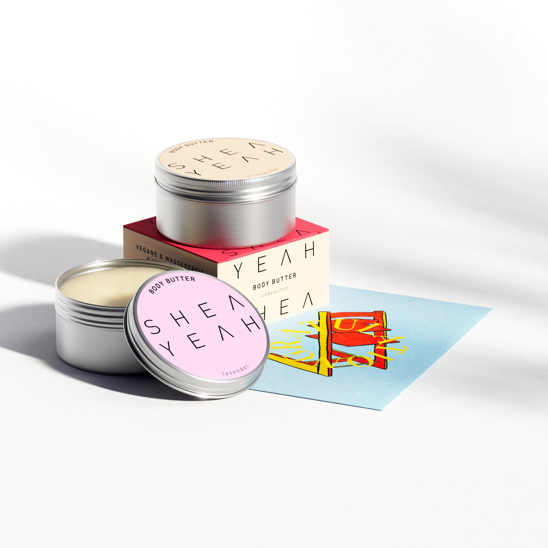 Shea Yeah Mama & Baby Gift Set mit Body Butter unbeduftet und Lavendel, Naturkosmetik mit Sheabutter.
