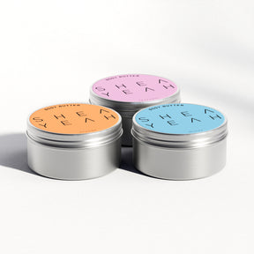 Shea Yeah Body Butter Trio mit Orange, Lavendel und Minze, Naturkosmetik mit Sheabutter.