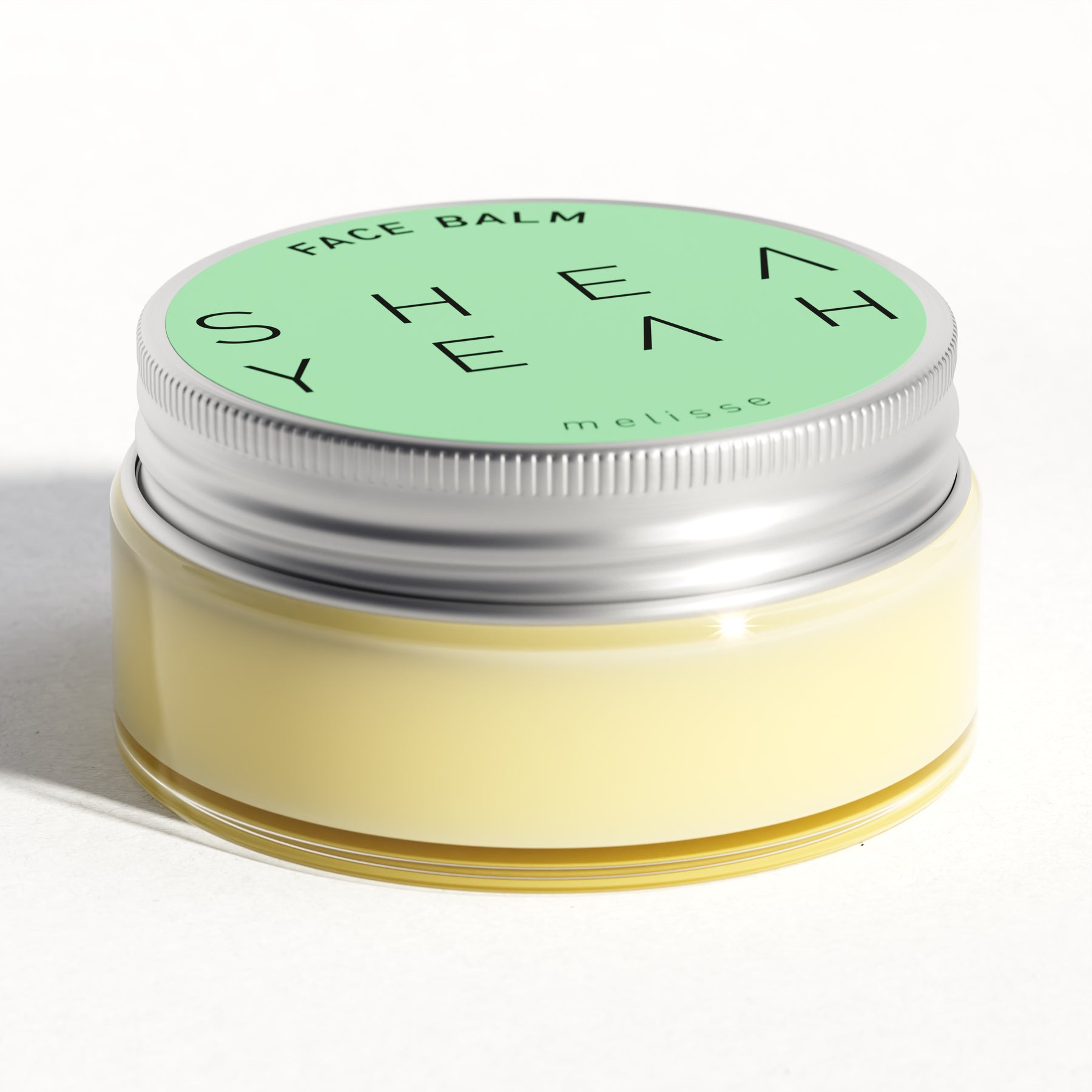 Shea Yeah Face Balm mit Melissenduft im geschlossenen Glas, Naturkosmetik mit Sheabutter.