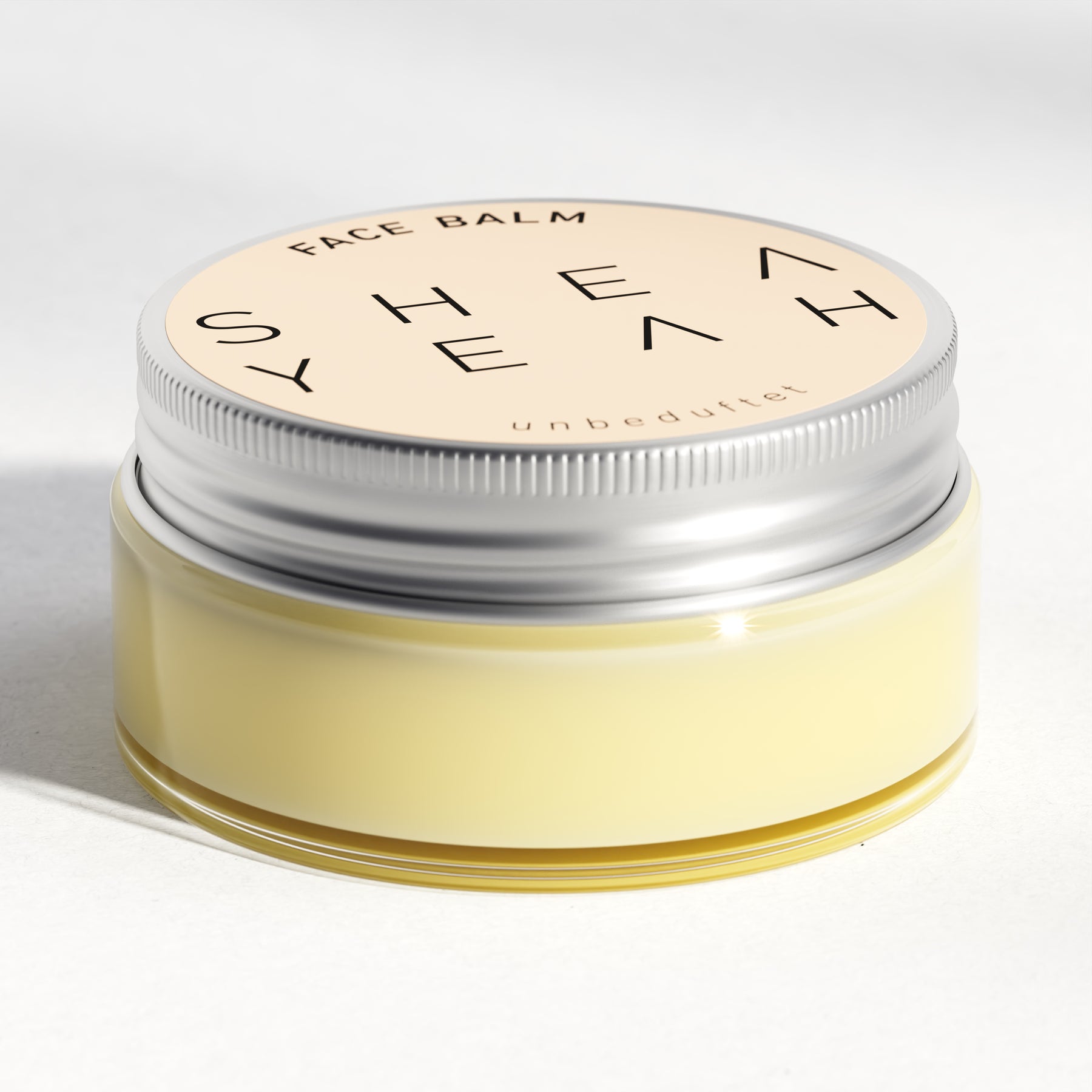 Shea Yeah Face Balm unbeduftet im geschlossenen Glas, Naturkosmetik mit Sheabutter.